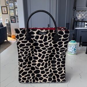 Kate Spade Giraffe Print Tote with Black Accents